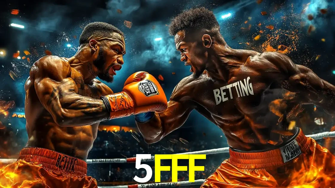 Dois boxeadores em uma luta intensa e explosiva, representando a adrenalina e as oportunidades de apostas em esportes de combate disponíveis na plataforma 5FFF.